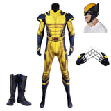 Adulte Deadpool 3 Wolverine James Howlett Combinaison Cosplay Costume Ver.B Masque Gants Chaussures