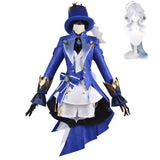 Adulte Genshin Impact Focalors Jeu Cosplay Costume Carnaval Perruque
