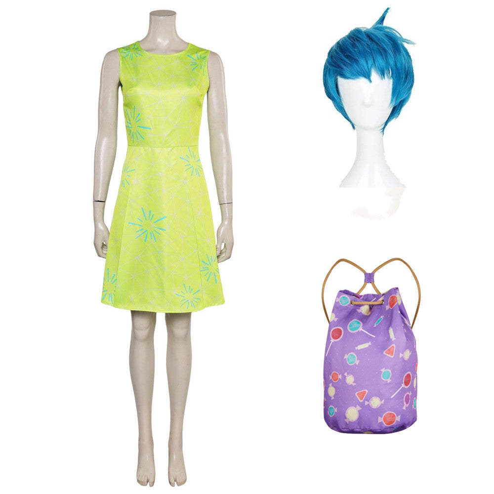 Adulte Vice-Versa 2(2024) Joie Robe Cosplay Costume Ver.2 Perruque Sac