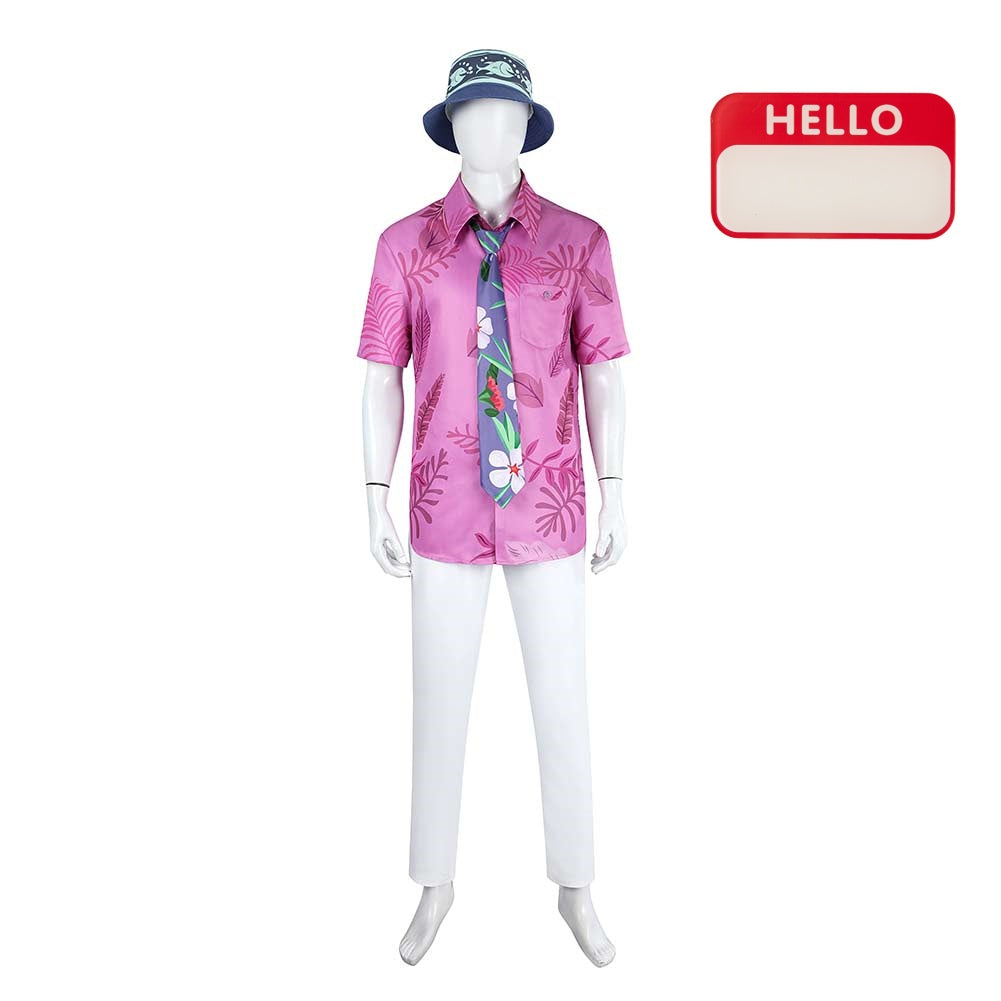 Adulte Zootopia 2(2025) Nick Wilde Chemise Rose Tenue Cosplay Costume Pièce de Poitrine