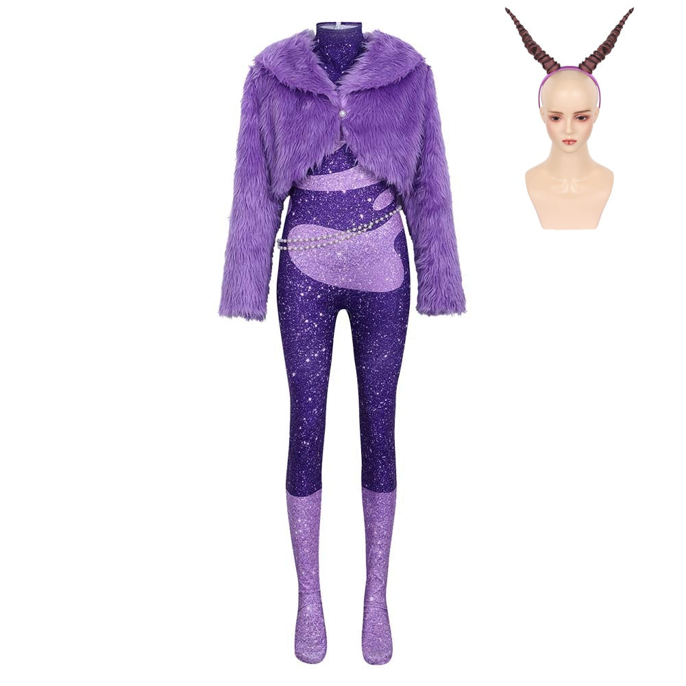 Adulte &amp; Enfant Zootopia 2(2025) Gazelle Tenue Violette Cosplay Costume Serre-tete