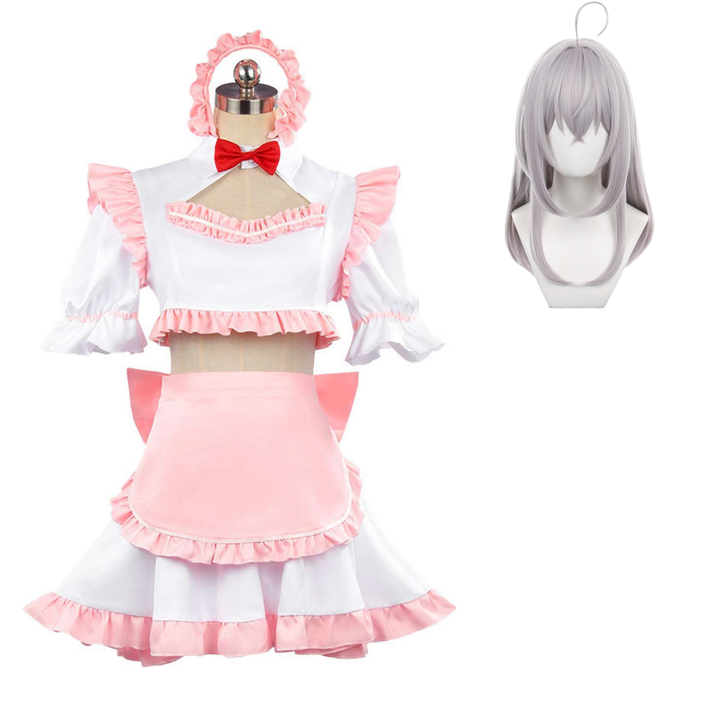 Alya Sometimes Hides Her Feelings in Russian(2024) Alisa Maid Robe Rose Cosplay Costume Perruque