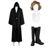 Anakin Skywalker Cosplay Costume Version Noire Perruque Chaussures