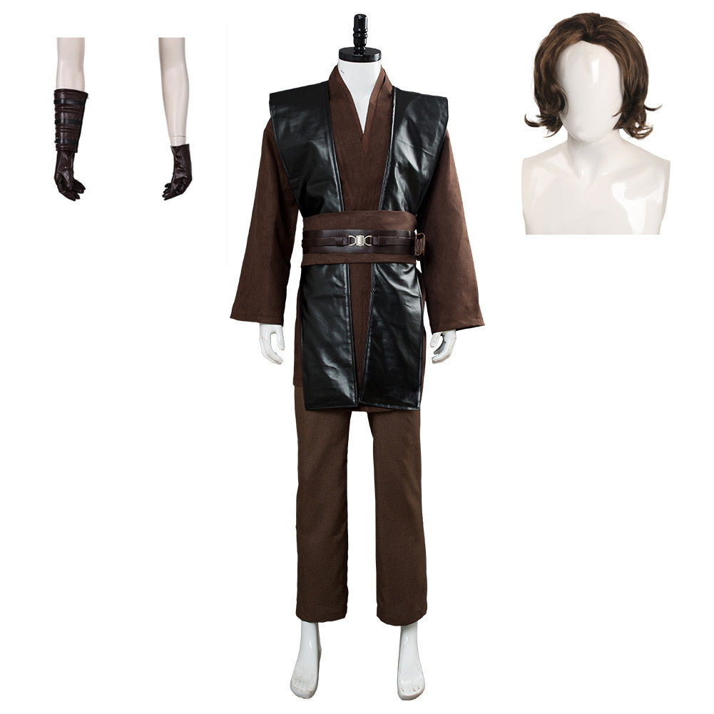 Anakin Skywalker Darth Vader Uniform Cosplay Costume Perruque Gants