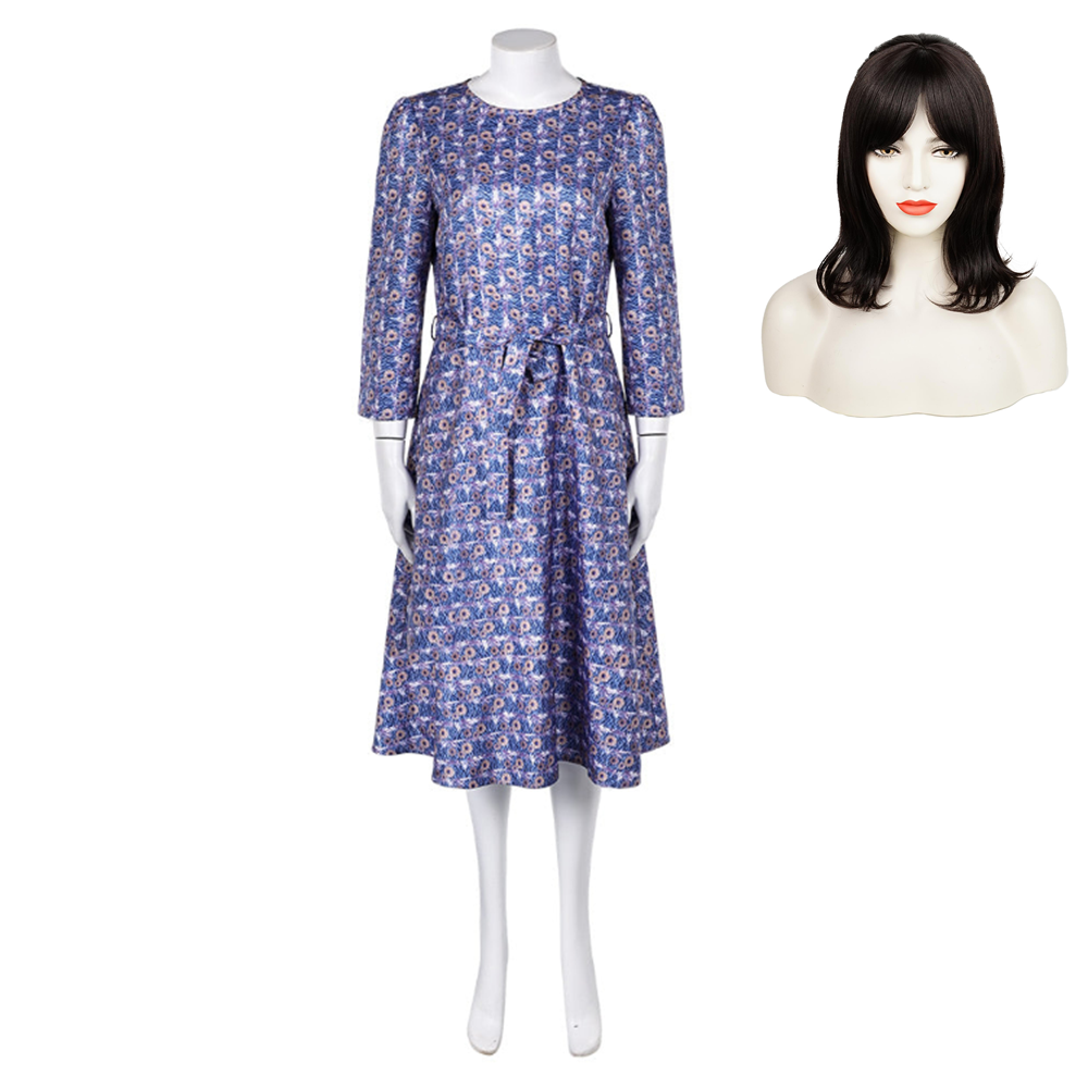 Beetlejuice 2(2024) Astrid Deetz Robe Imprimée Cosplay Costume Perruque