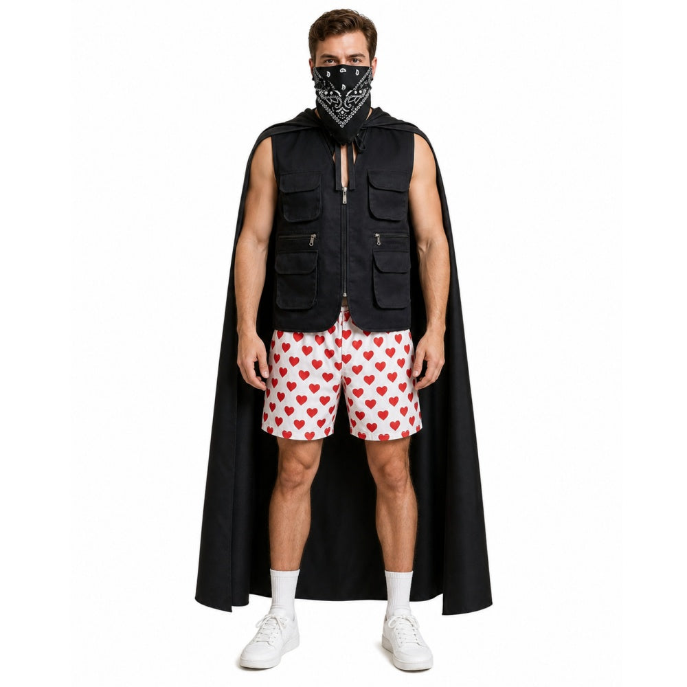 Cosplay Costume Carl Dungeon Crawler Carl Manga Cosplay Tenue Noire Homme Cape Foulard