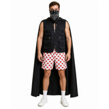 Cosplay Costume Carl Dungeon Crawler Carl Manga Cosplay Tenue Noire Homme Cape Foulard