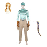 Cosplay Costume Diego Brando JoJo‘s Bizarre Adventure 7(2026) Anime Cosplay Tenue Verte et Marron Homme Perruque Queue