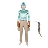 Cosplay Costume Diego Brando JoJo‘s Bizarre Adventure 7(2026) Anime Cosplay Tenue Verte et Marron Homme Queue