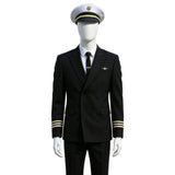 Cosplay Costume Frank Abagnale Catch Me If You Can(2002) Film Cosplay Uniforme de Pilote Noir Homme