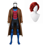 Cosplay Costume Gambit X-Men '97 Saison 2(2026) TV Cosplay Combinaison Brune Homme Perruque