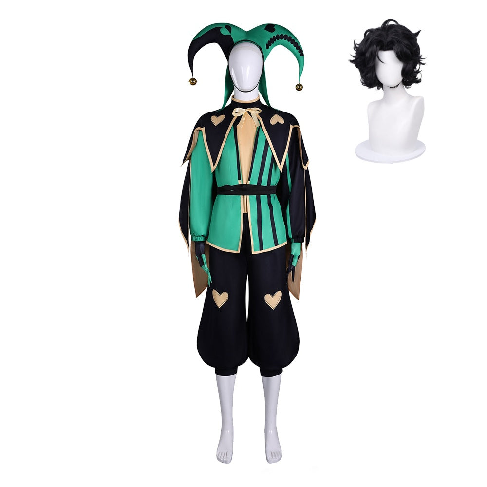 Cosplay Costume Harlequin The Freak Circus Jeu Cosplay Tenue Verte Homme Ver.2 Perruque