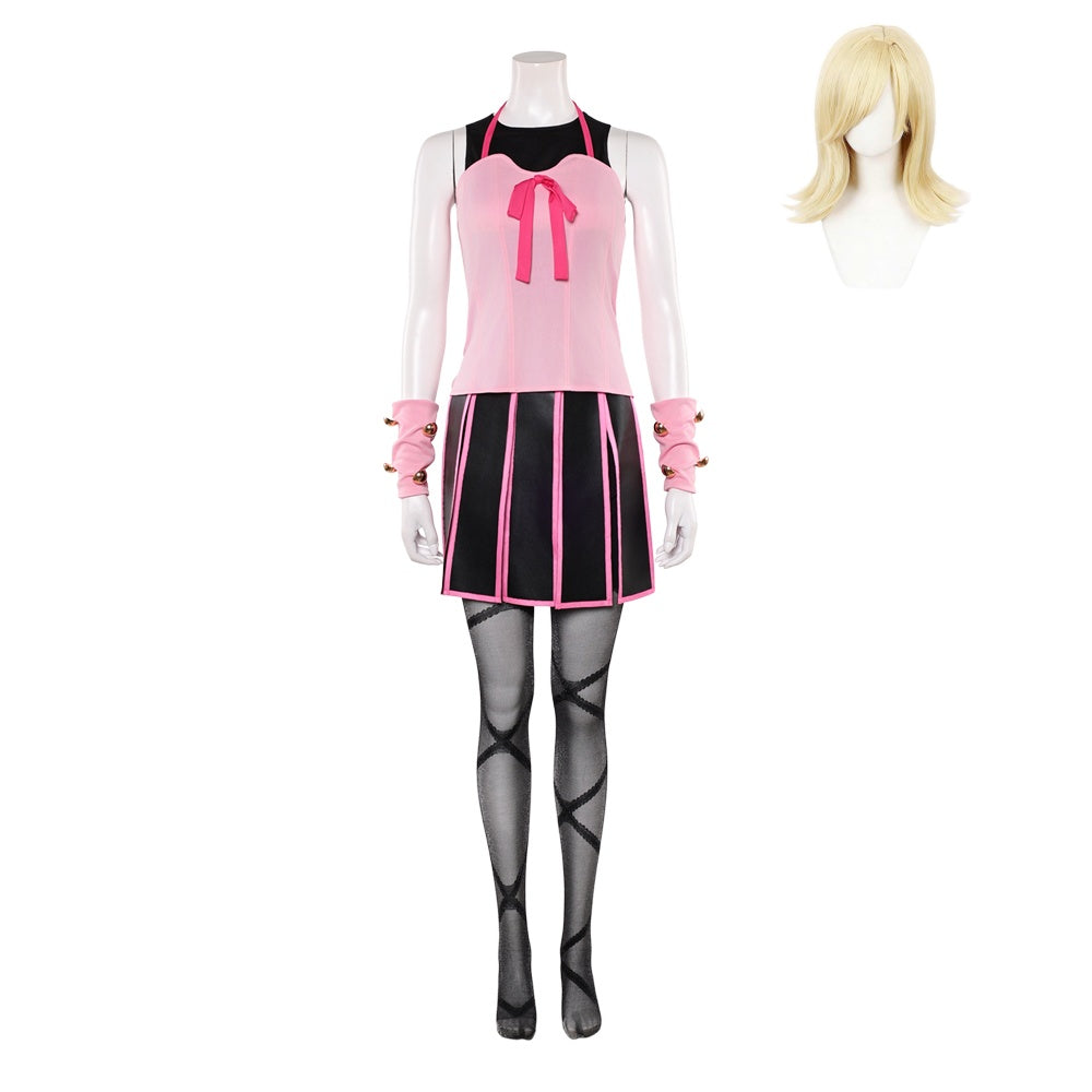 Cosplay Costume Lucy Steel JoJo‘s Bizarre Adventure 7(2026) Anime Cosplay Tenue Rose et Noire Femme Perruque