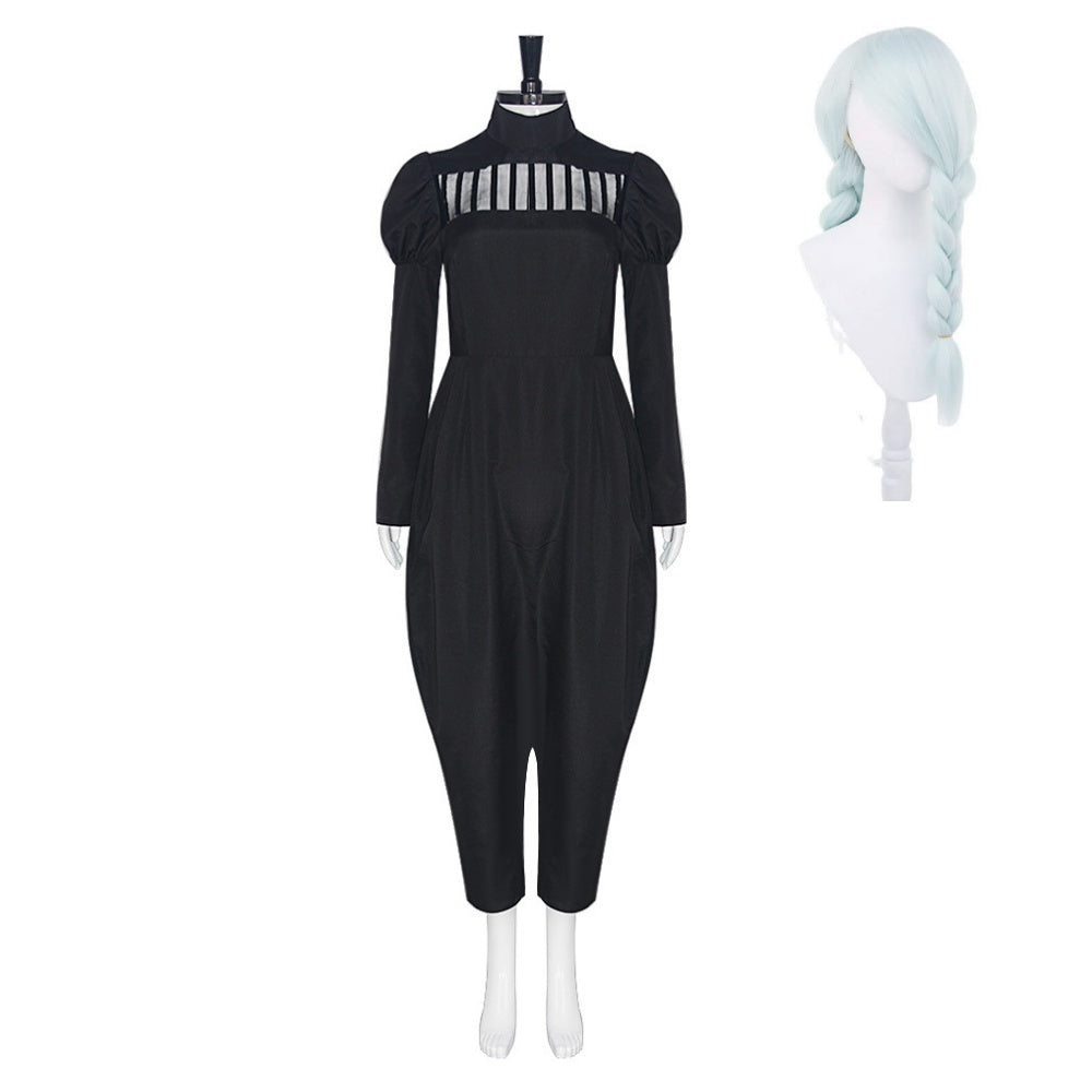 Cosplay Costume Meimei Jujutsu Kaisen Saison 3(2026) Anime Cosplay Combinaison Noire et Blanche Femme Perruque
