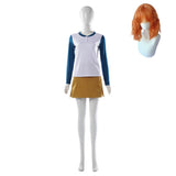 Cosplay Costume Nami One Piece Live Action 2(2026) TV Cosplay Tenue Beige et Blanche Femme Perruque