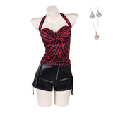 Cosplay Costume Nikki Obsession Film Cosplay Tenue Rouge et Noire Femme
