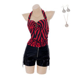 Cosplay Costume Nikki Obsession Film Cosplay Tenue Rouge et Noire Femme Ver.2