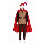 Cosplay Costume Prince Phillip La Belle au Bois Dormant(1959) Film Cosplay Tenue Rouge Homme