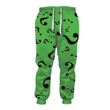 Cosplay Costume Riddler Batman Film Cosplay Pantalon Vert Homme