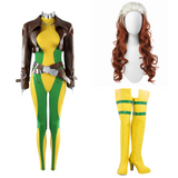 Cosplay Costume Rogue Jeu Cosplay Combinaison Verte et Jaune Femme