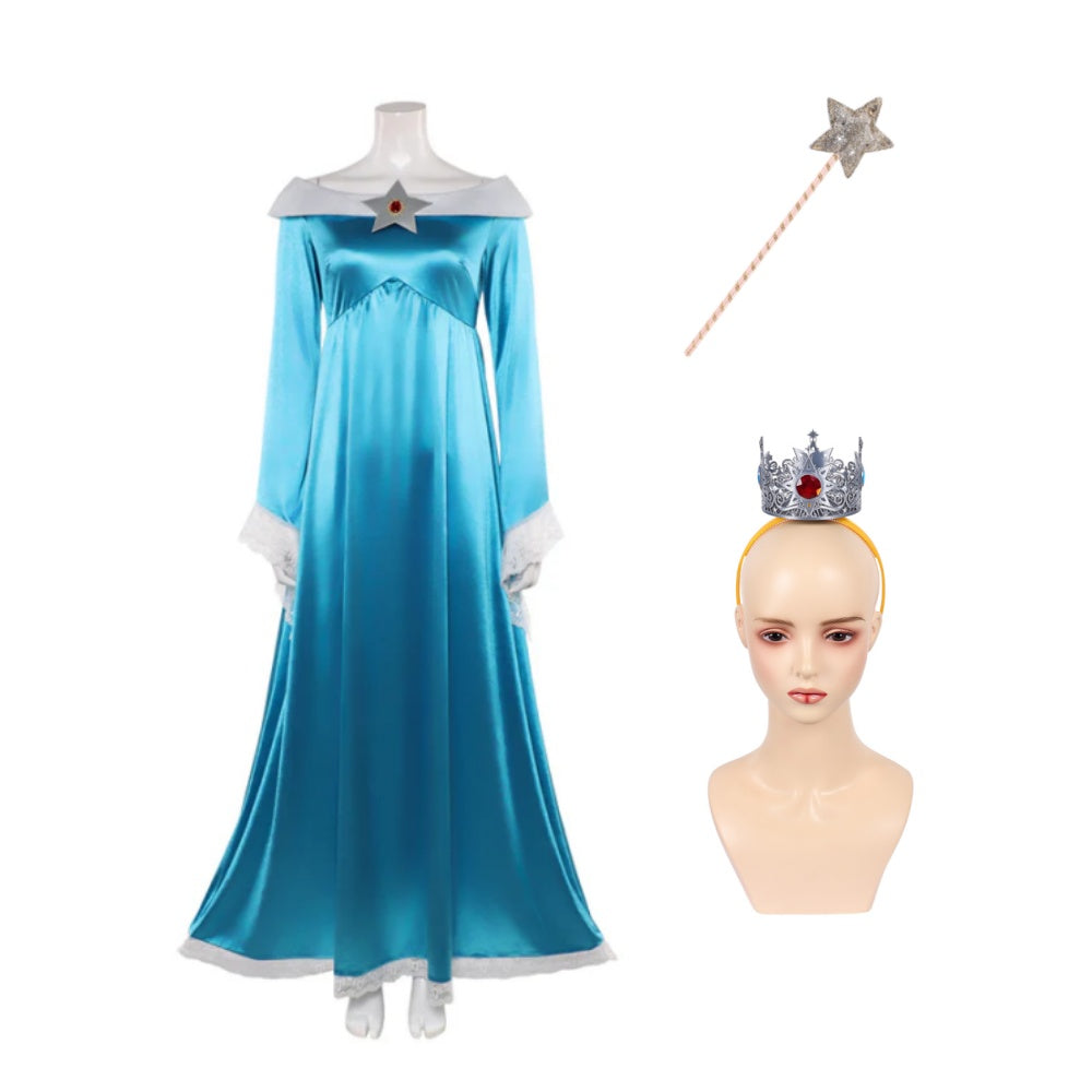 Cosplay Costume Rosalina The Super Mario Galaxy Movie(2026) Film Cosplay Robe Bleue Femme2