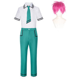 Cosplay Costume Saiki Kusuo The Disastrous Life of Saiki K Anime Cosplay Uniforme Blanche et Verte Homme
