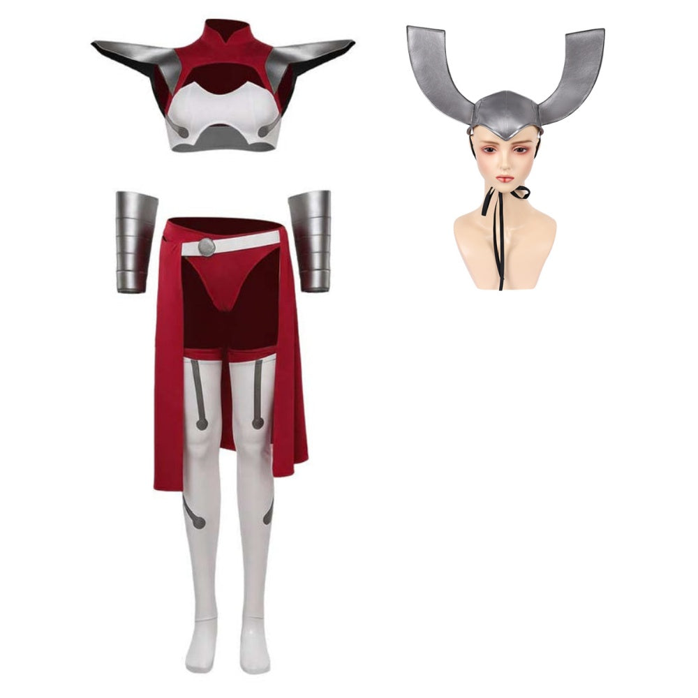 Cosplay Costume Universa Invincible 4(2026) TV Cosplay Tenue Rouge et Blanche Femme Ver.2