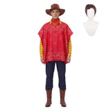 Cosplay Costume Woody Film Cosplay Tenue Rouge Homme Perruque