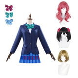 Cosplay Costume μ's Love Live! School Idol Project Anime Cosplay Uniforme Scolaire Bleue Femme