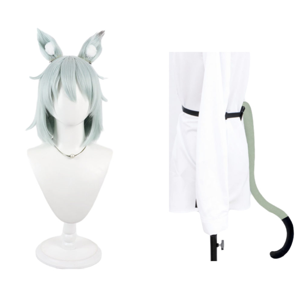 Cosplay Perruque Yani Neko Chainsmoker Cat(2026) Anime Cosplay Perruque Verte+Oreilles Queue