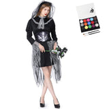 Déguisement Catrina Femme Robe Noire pour Le Jour des Morts Maquillage Scénique