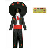 Déguisement Catrina Garçon Gentleman Tenue Noire avec Motif Rose pour Le Jour des Morts Mexicain Crayons