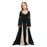 Enfant Médiéval Fille Robe Verte Costume pour Mardi Gras