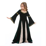 Enfant Médiéval Fille Robe Verte Costume pour Mardi Gras