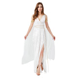Femme Déesse Grecque Robe Blanche Antique Halloween Costume