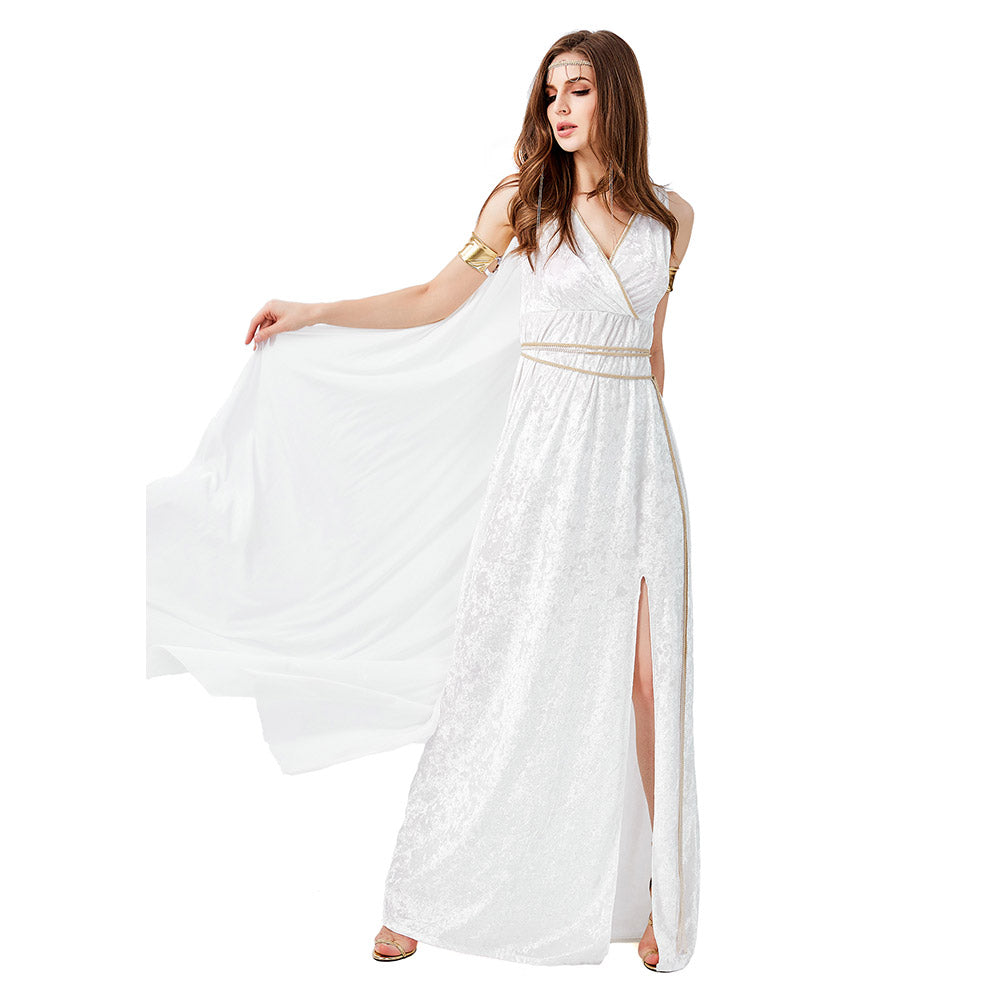 Femme Déesse Grecque Robe Blanche Antique Halloween Costume
