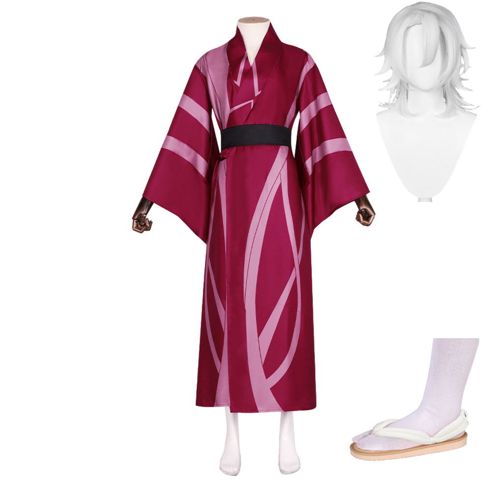 Demon Slayer Uzui Tengen Peignoir Kimono Cosplay Costume Perruque Chaussures