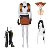 Final Fantasy VII: Remake FF7 FF VII Tifa Cow Girl Cosplay Costume Perruque Chaussures