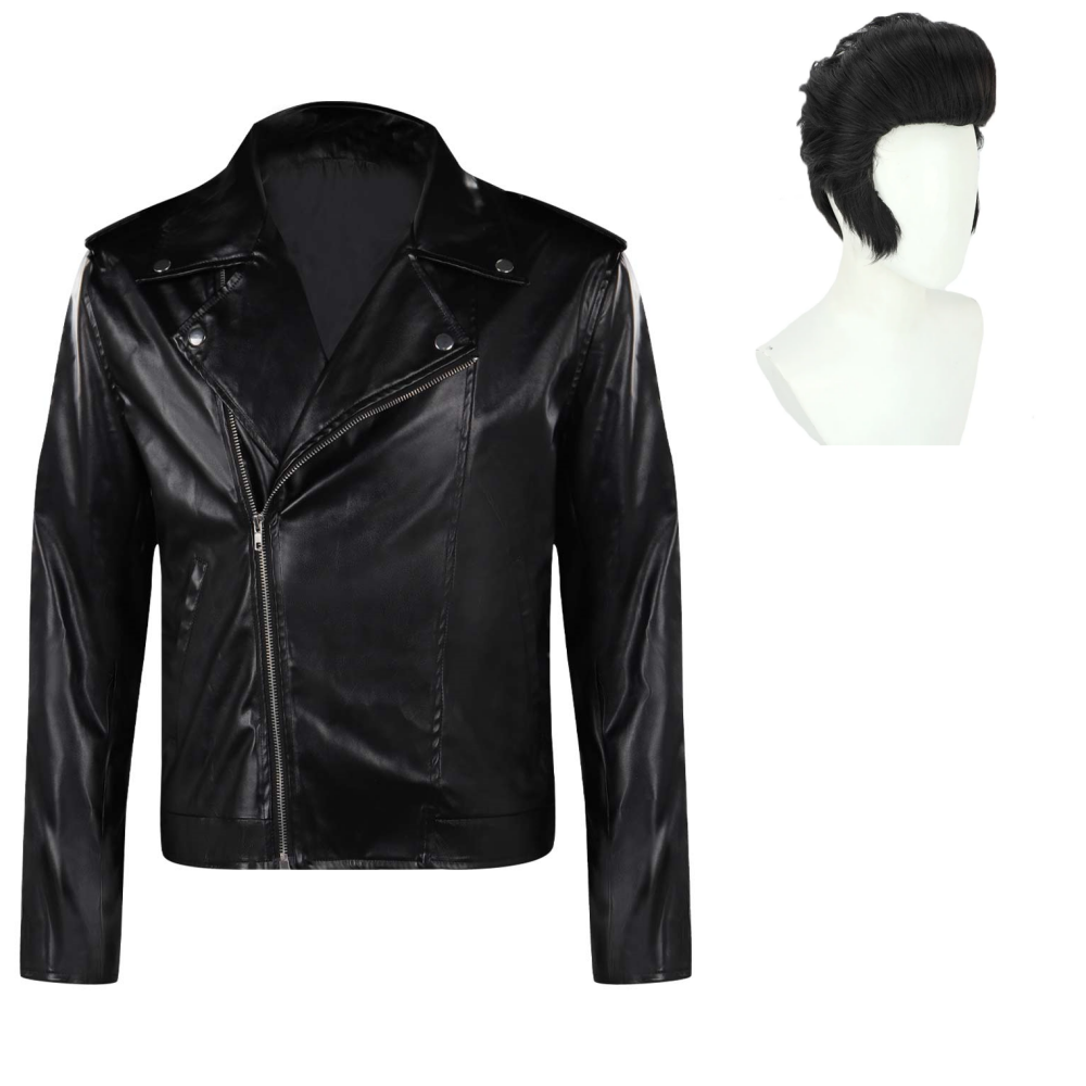 Grease: Rydell High School Danny T-birds Manteau Cosplay Costume Perruque