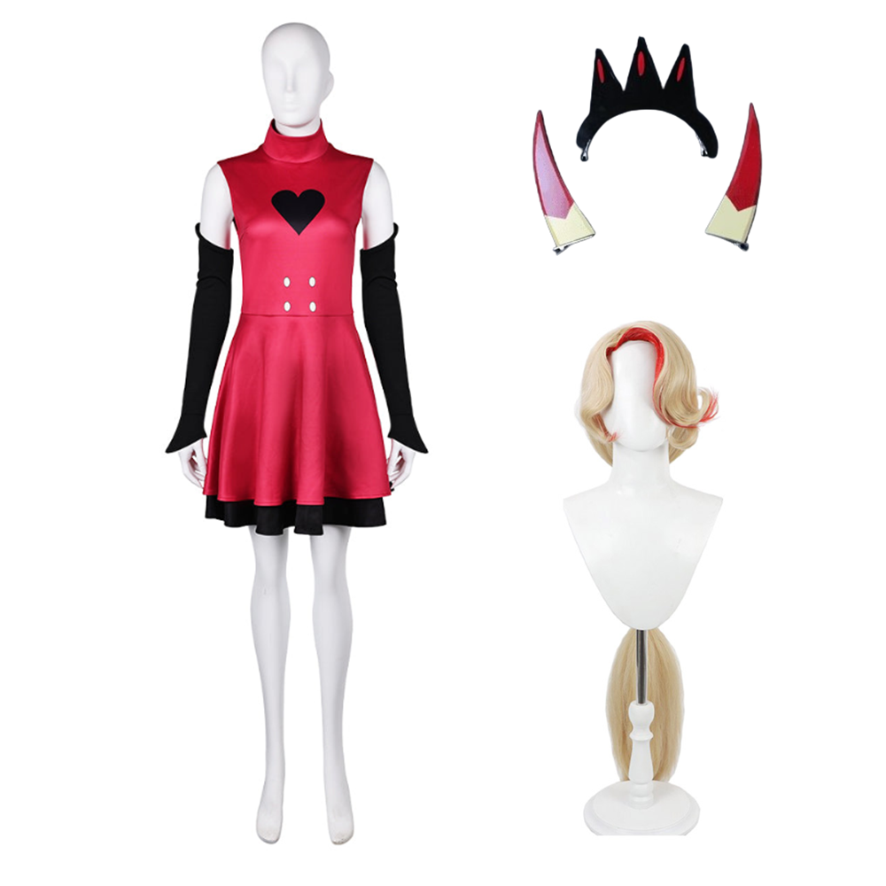 Hazbin Hotel(2024) Charlie Morningstar Démon Complet Cosplay Costume Perruque Accessoire