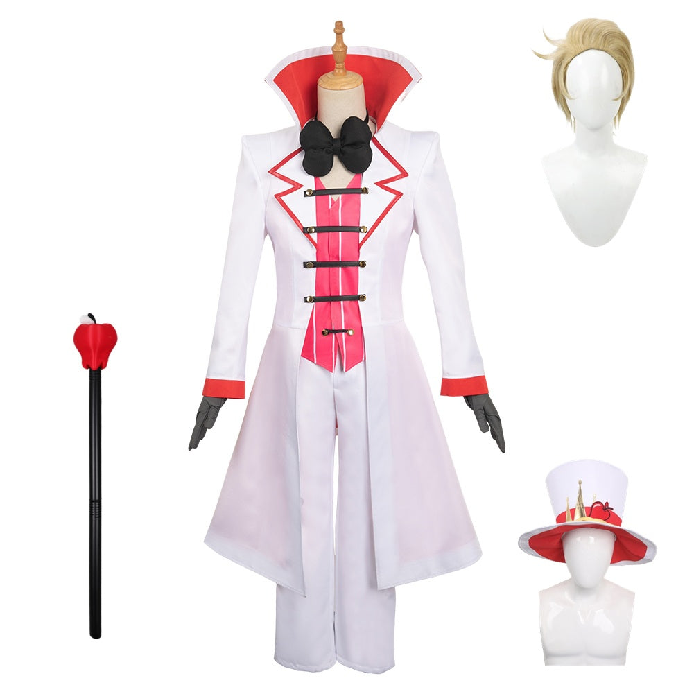 Hazbin Hotel(2024) Lucifer Tenue Cosplay Costume Perruque Chapeau Baguette