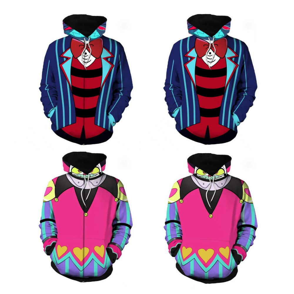 Hazbin Hotel 2(2025) Vox/Fizzarolli Sweat-shirt à Capuche/Zip Costume d'Halloween