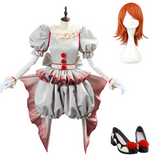 Horror Pennywise Le Costume de Clown aux Femmes Halloween Cosplay Costume Perruque Chaussures