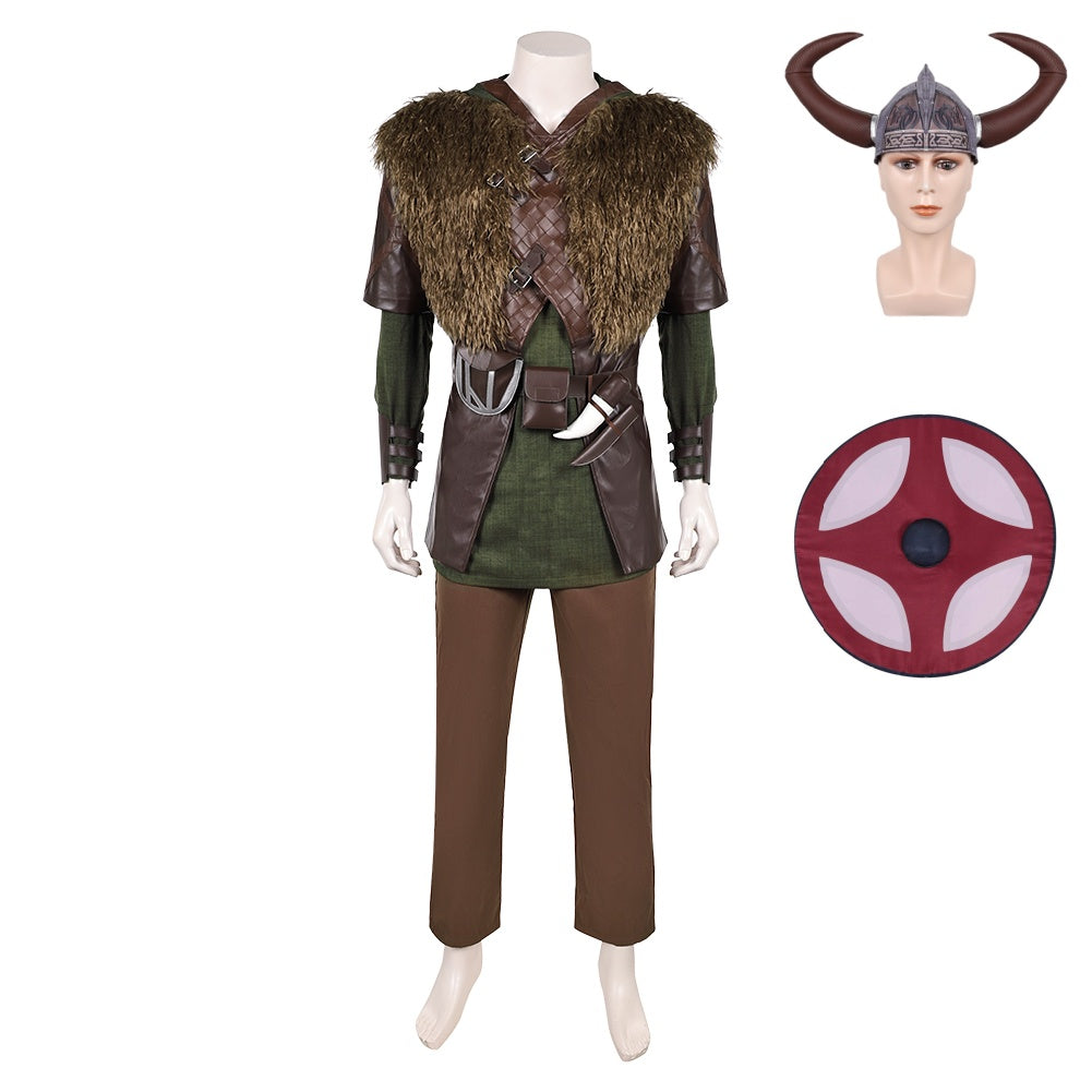 How to Train Your Dragon(2025) Hiccup Tenue de Gilet Cosplay Costume Chapeau Bouclier