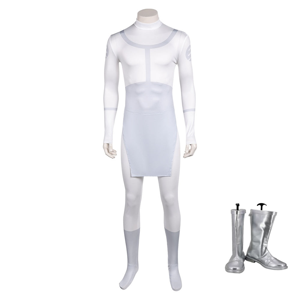 Invincible Saison 3(2025) Mark Grayson Viltrumite Uniform  Tenue Blanche Cosplay Costume Chaussures