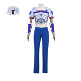 JoJo’s Bizarre Adventure Johnny Joestar Tenue Blanche et Bleue Cosplay Costume