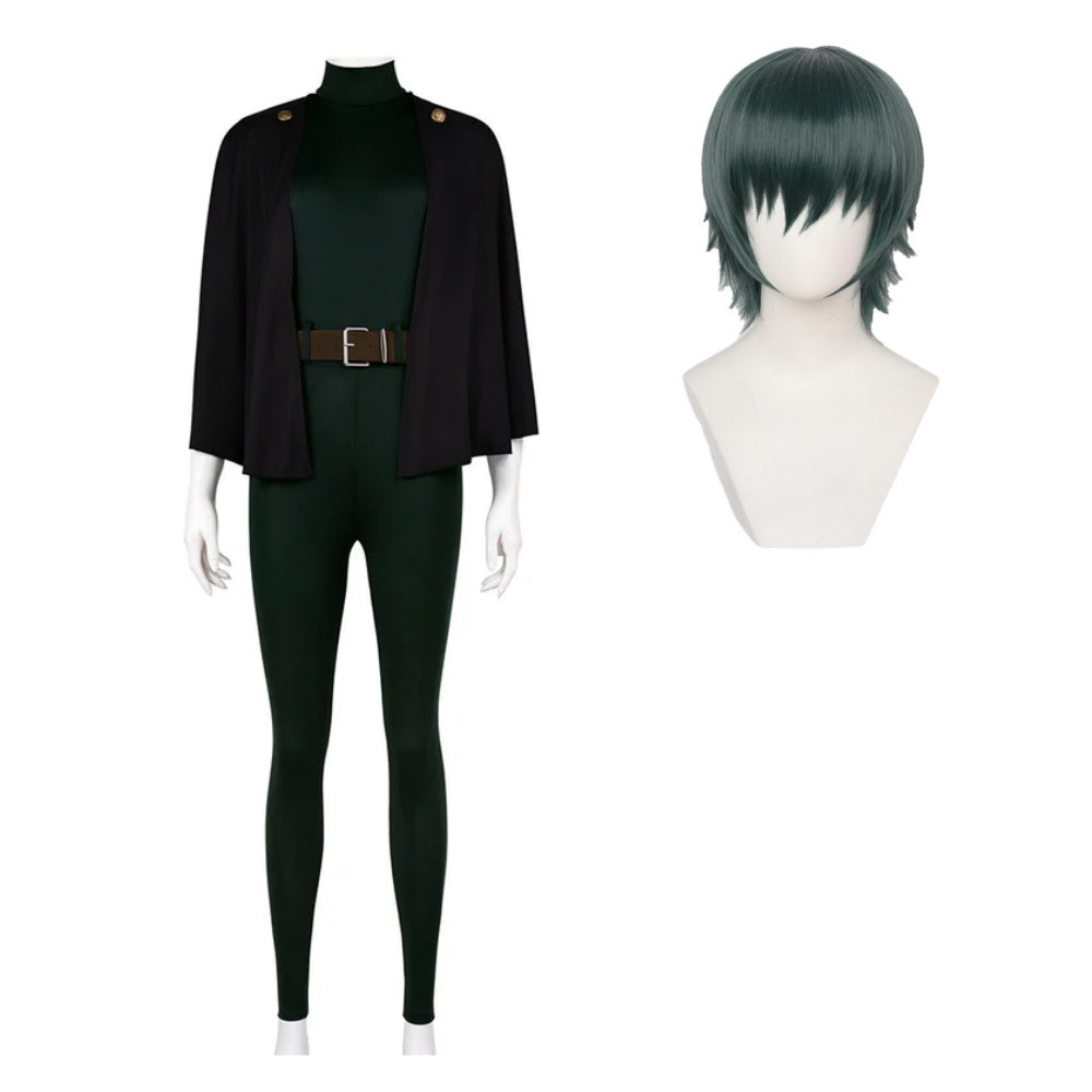 Jujutsu Kaisen Saison 3(2026) Maki Zenin Tenue Noire et Vert Foncé Cosplay Costume