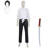 Jujutsu Kaisen Saison 3(2026) Yuta Okkotsu Tenue Blanche et Noire Cosplay Costume Couteau Perruque