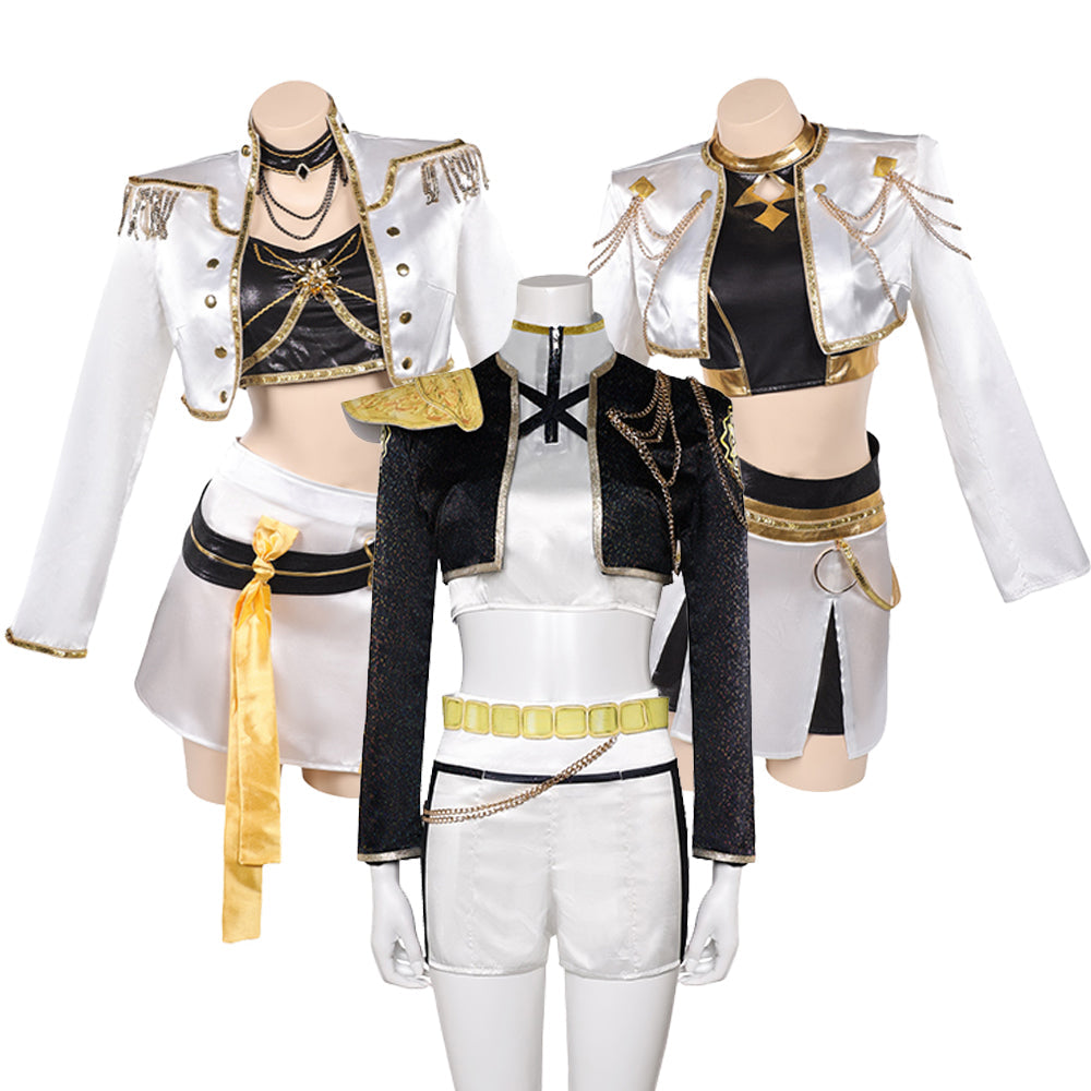 KPop Demon Hunters(2025) Huntrix Golden Tenue Noire et Blanche Cosplay Costume