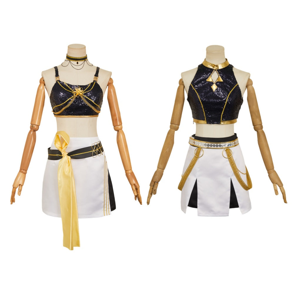 KPop Demon Hunters(2025) Huntrix Mira Zoey Tenue à Bretelles Noir Cosplay Costume